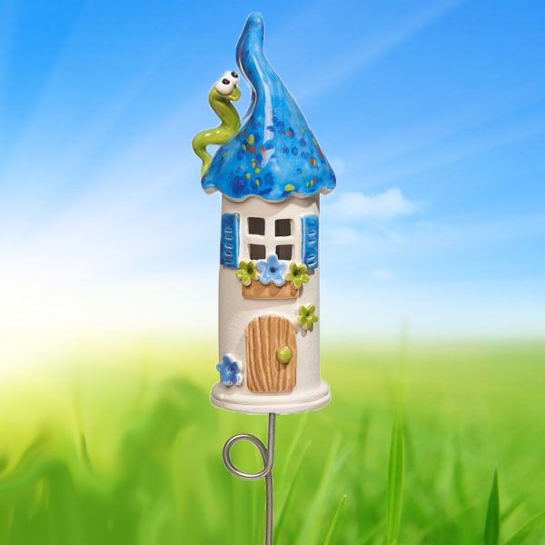 Blue Fairy House with Worm