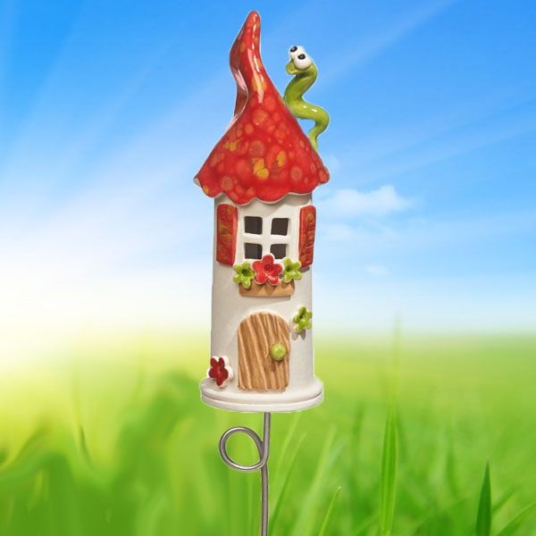 Red Fairy House with Worm